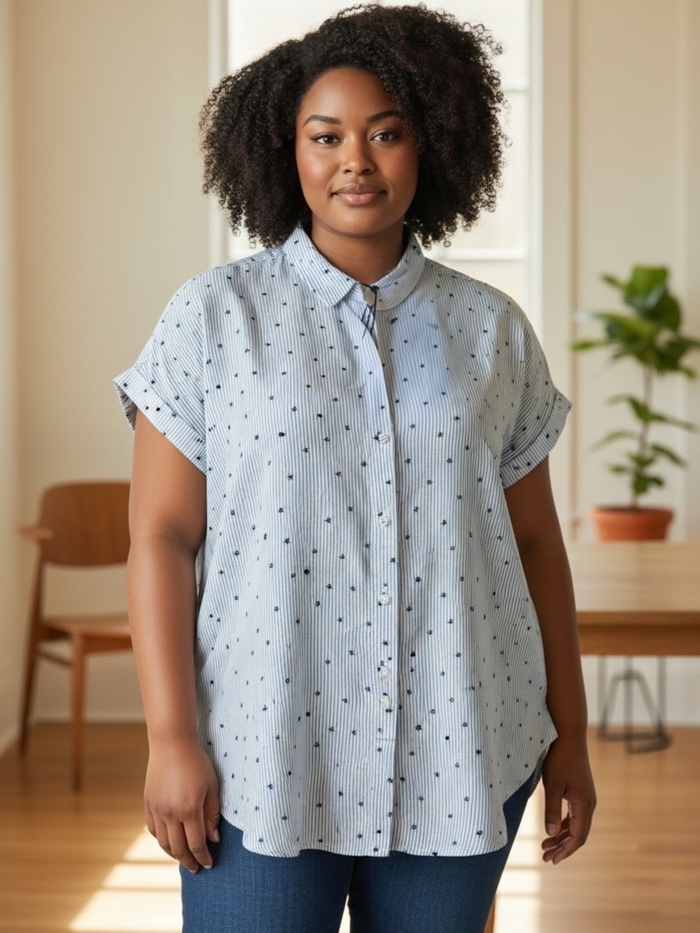 PER SE rayon blouse NWT